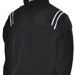 Long Sleeve Microfiber Shell Pullover Jacket - Black With White