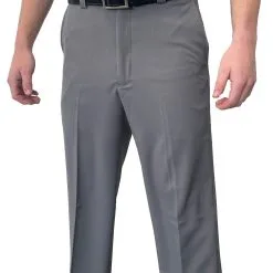 4-Way-Stretch Expander-Waistband Flat Front Pants With Slash Pockets - Medium Grey