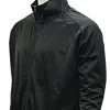 Black Basketball Track Style Zip Front Jacket