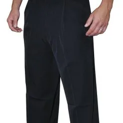 Men's 4-Way Stretch Black Pleated Pants With Slash Pockets