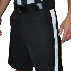 Smitty Black Football Shorts With 1 1/4' Stripe- 4 Way Stretch
