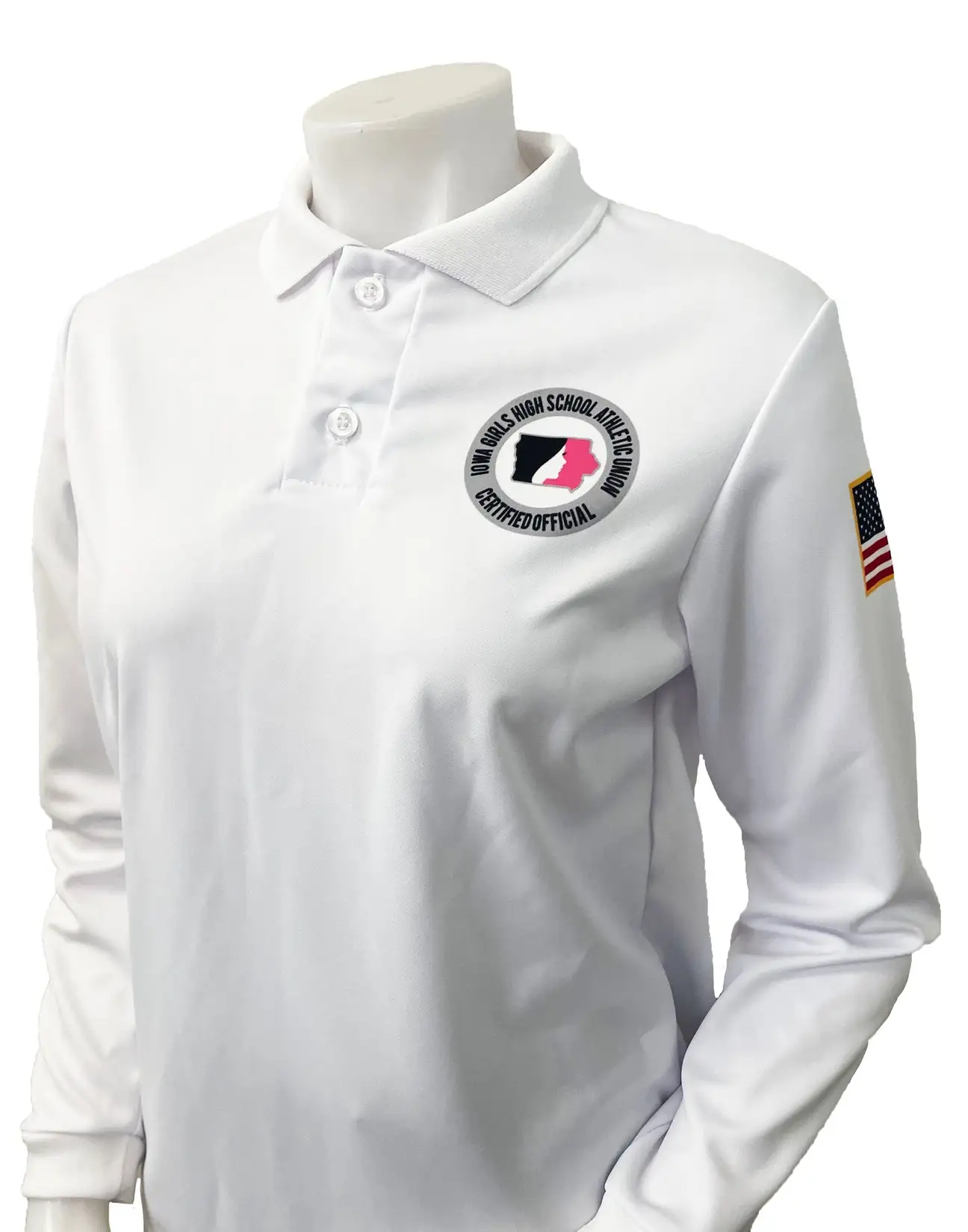 IGHSAU White Women's Volleyball Polo 2 IGHSAU White Women's Volleyball Polo - Image 2