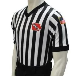 IHSAA Basketball Body-Flex Men's Referee Shirt With Side Panels
