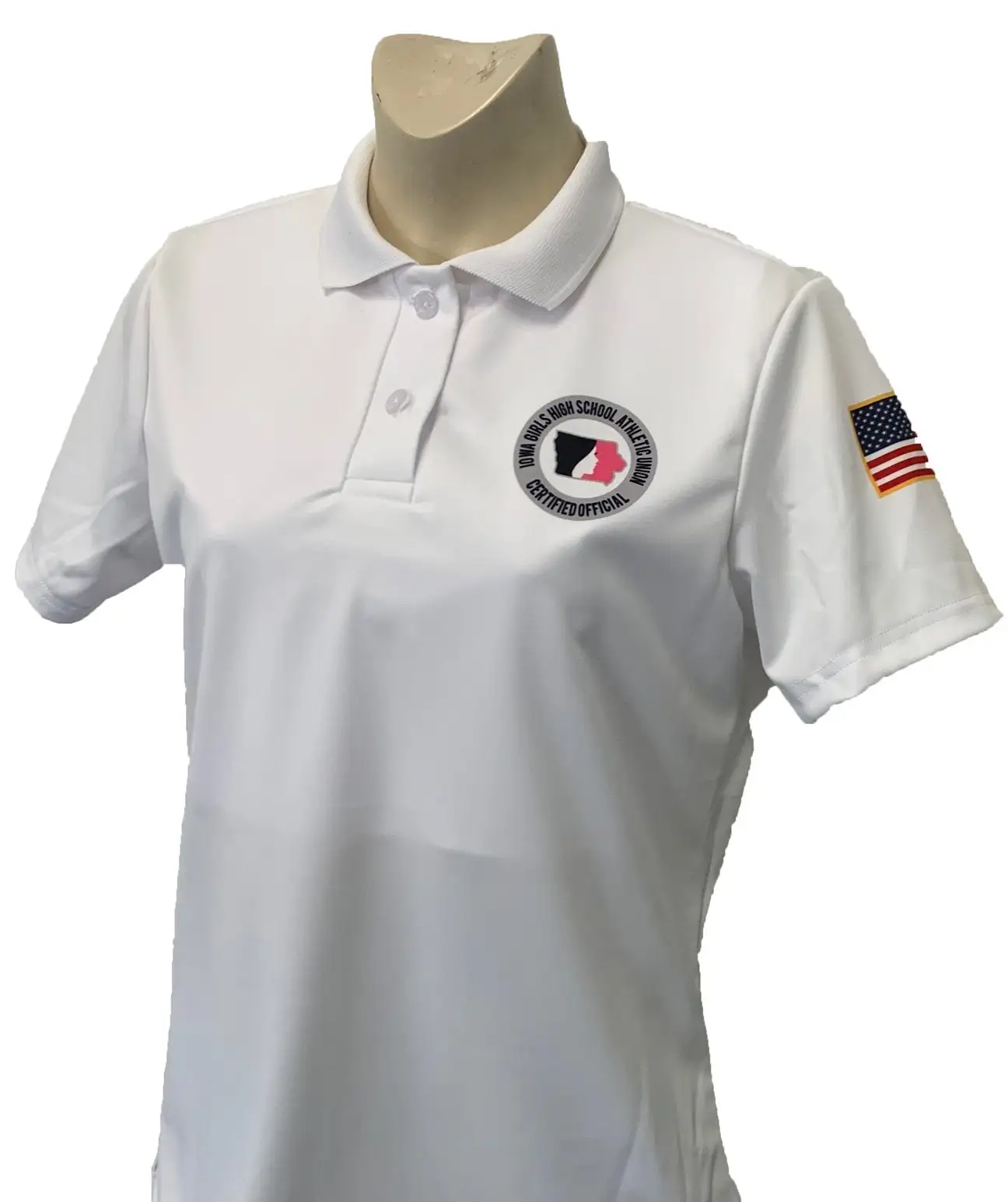 IGHSAU White Women's Volleyball Polo 1 IGHSAU White Women's Volleyball Polo
