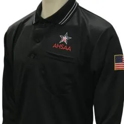 AHSAA Baseball/Softball Umpire Long Sleeve Shirt - Black