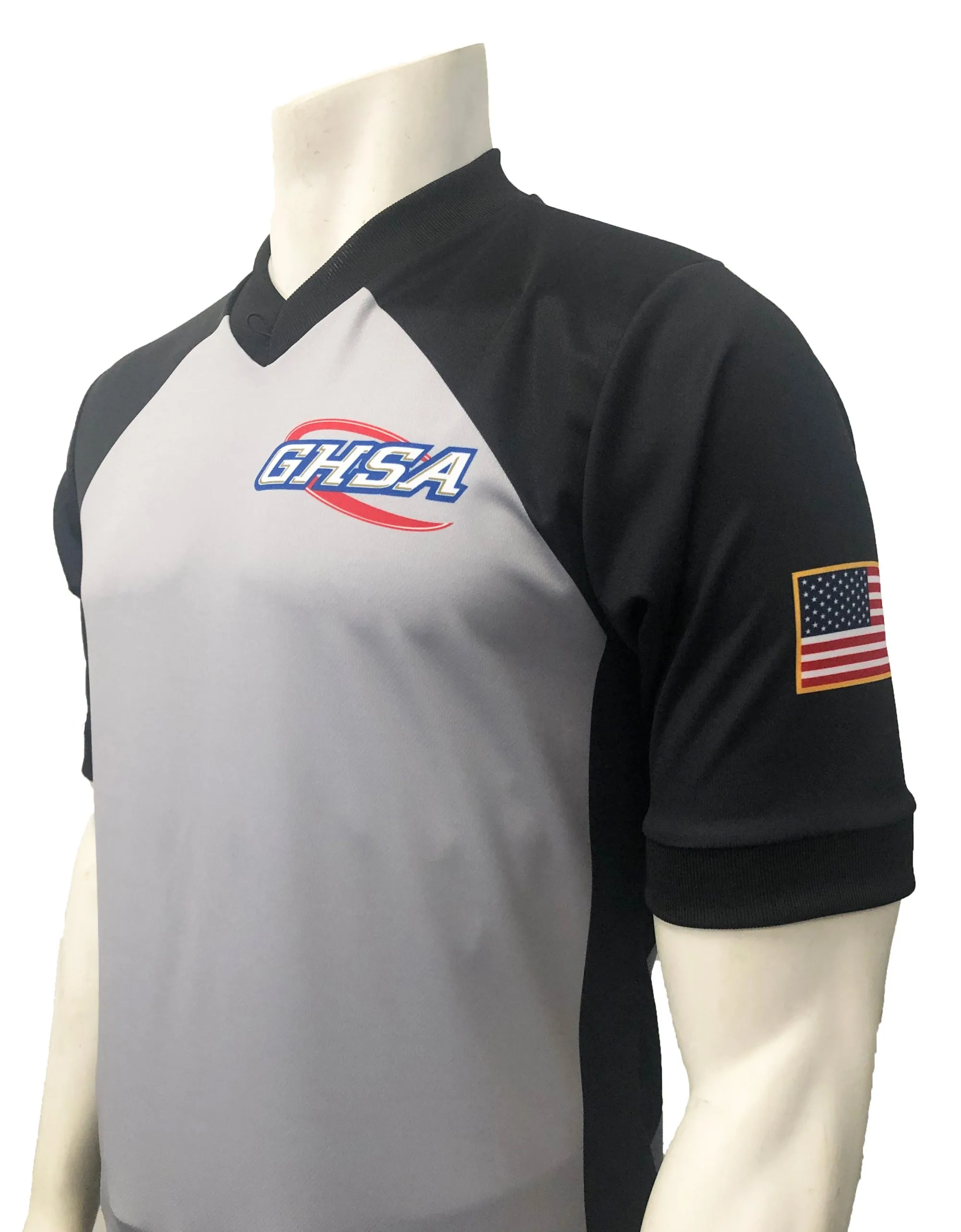 NEW Grey GHSA Basketball "Body-Flex" Men's Referee Shirt 1 NEW Grey GHSA Basketball "Body-Flex" Men's Referee Shirt
