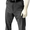 4-Way-Stretch Expander-Waistband Flat Front Pants With Slash Pockets - Charcoal Grey