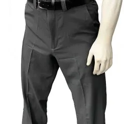 4-Way-Stretch Flat Front Pants With Slash Pockets - Charcoal Grey